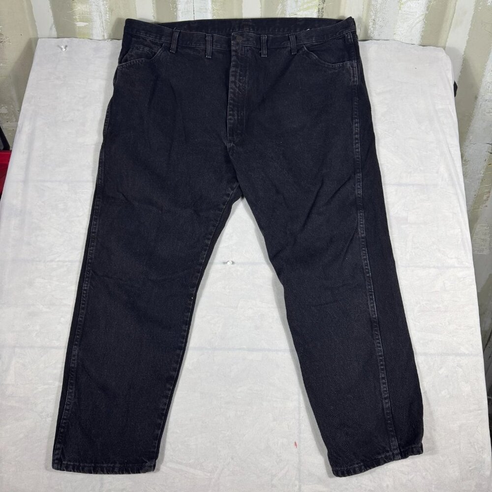 Rustler‎ Straight Leg Jeans Mens Black Regular Fit 5 Pocket Denim Size 48x29